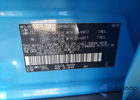 2021 Toyota Rav4 Hybrid Le from USA, damaged, VIN JTML6RFV8MD503373